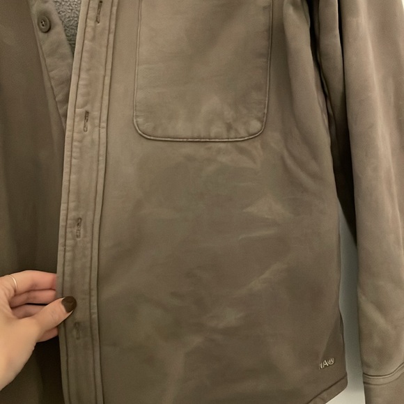 Brown aritzia TNA sweat fleece shacket - Picture 3 of 4